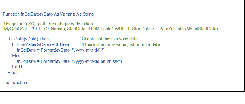 Date Formatting in Access 4