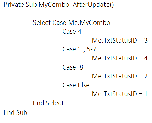 Using the Select Case Statement Access tips 2