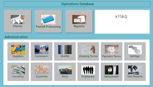 Access database dashboard menu