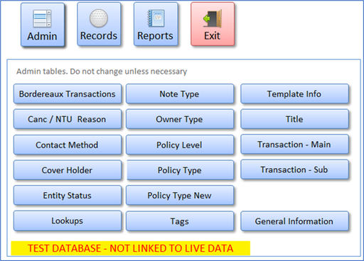 Insurance database dashboard