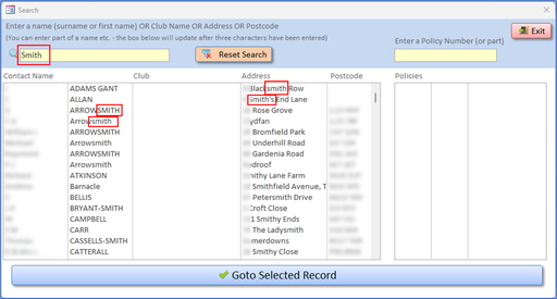 Data Entry screen 